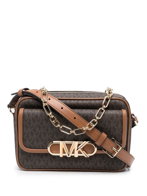 michael kors crossbody bag with circle logo patch|Michael Kors side body bag.